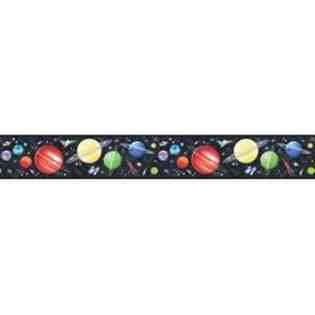 The Wallpaper Company 6.88 in x 15 ft Black Space Galaxy Border at 