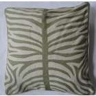 MDS Crewel Pillow Zebra Khaki and Off White Cotton Duck