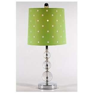 Stylecraft Stacked Clear Balls with Lime Green Polka Dot Shade Table 