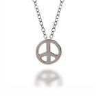   Inspired by Designer Sterling Silver Mini Peace Sign Pendant Necklace