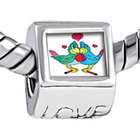 Pugster Love Birds Couple Engraved Beads Fits Pandora Charm Bracelet