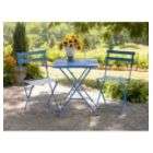 Garden Oasis French Bistro Style Steel Table   Blue