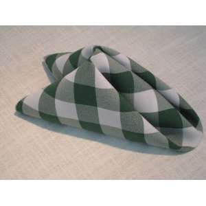  Napkin 18x18 Poly Green & white Checkered (Pack of 10 