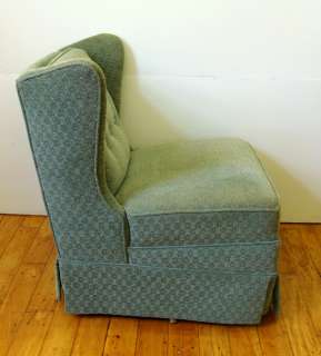 Tufted Sage Green Slipper Chair Swivel Wingback  