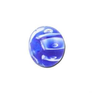  12mm Cobalt Blue and White Rondelle Glass Beads Arts 