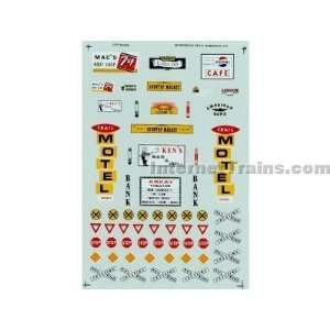   HO Scale City Building Signs Decal Set   Street & Buildings Toys
