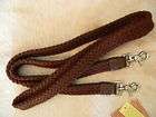 BROWN Cotton Western Roping or Trail Rein Scissor Snaps New Horse Tack