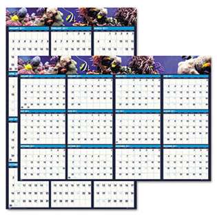   Scenes Reversible/Erasable Yearly Wall Calendar, 24 x 37 