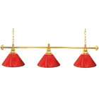 Trendy Best Quality Premium 60 Inch 3 Shade Billiard Lamp Red and Gold 