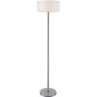   81178PS/FRO Kalare Floor Lamp, Polished Steel with Frosted Glass Shade