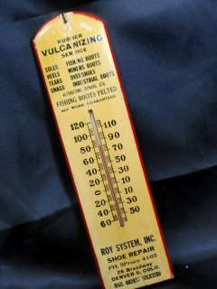   Yellow & Red SHOE SERVICE Wall Fishing Thermometer   FREE SHIP  