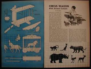 CIRCUS WAGON Pull Toy with Animal Cutouts How To PLANS  