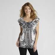 One World Womens Studded Sublimation Top 