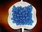   100 sparkling sapphire blue crackled glass marbles expedited shipping