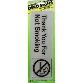 Hy Ko Plastic Self Adhesive Decorator Sign   Thank You For Not Smoking 
