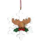 alexander taron christian ulbricht elk on white snowflake ornament