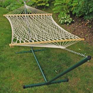 Algoma 6250 Single Cotton Rope Hammock and Stand Combination at  