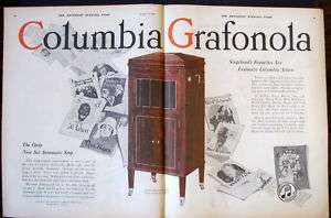  COLUMBIA Grafonola Phonograph magazine Ad music record player s1944
