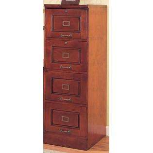 Coaster Four Drawer Cherry File Cabinet by Coaster Furniture at  