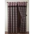 grand bedding elegant tobay brown jacquard curtain set w valance