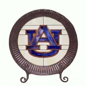  Auburn Tigers Leaded Stained Glass Charger with Stand 