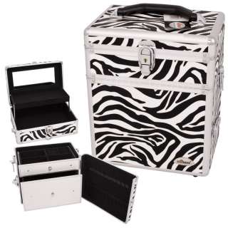 12.25 Jewelry Case Makeup Aluminum Organizer PU6 Zebra  