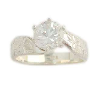 ct CZ Sterling Silver Hawaiian Engagement Ring  