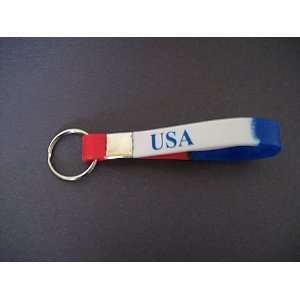    KEYCHAIN USA silicone keychain (colors of US flag) 