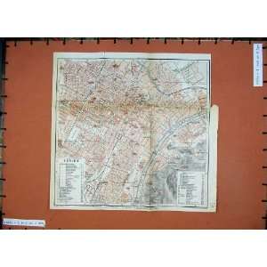  1930 Colour Map Italy Street Plan Torino Salestano