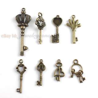 40 Assorted Key Charm Pendant Wholesale FREE P&P 140627  
