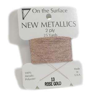  On The Surface Metallic Embellishment Thread 25 Yards ROSE 