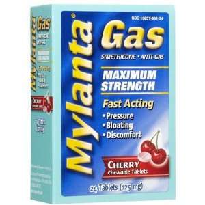 Mylanta Gas Maximum Strength Chewable Tablets Cherry 24 ct (Quantity 