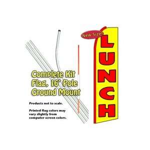 Lunch (Red/Yellow) Feather Banner Flag Kit (Flag, Pole, & Ground Mt)