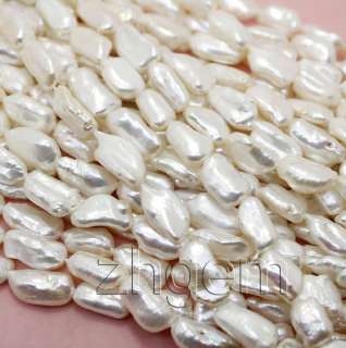 10*15 17mm natural white freshwater biwa pearl loose beads gem 