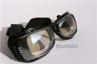Large Men Motorcycle Goggles Gray frame /w clear lens  