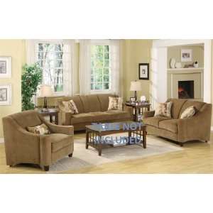   3 Pc Copper Brown Chenille Sectional Sofa Set
