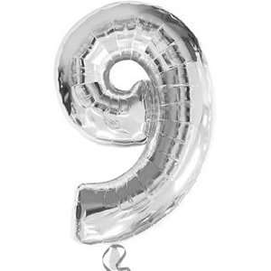  34 Inch Silver Number 9 Shaped Balloons Toys & Games