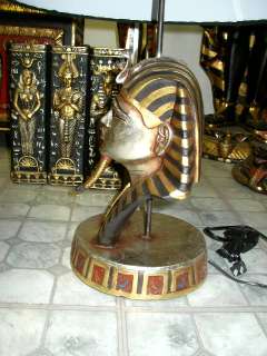 EGYPTIAN STATUE King Tut Table Lamp with Shade  