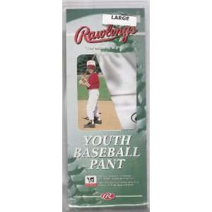  Rawlings Youth Baseball Pant (White  Large) Sports 
