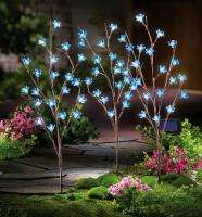 Solar Flowers Stakes Color Changing Outdoor Path Lily  