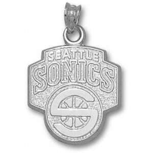 Seattle Sonics Solid Sterling Silver S Logo 5/8 Pendant  
