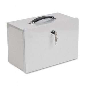   Insulated Steel Security Box with Key Lock, Platinum