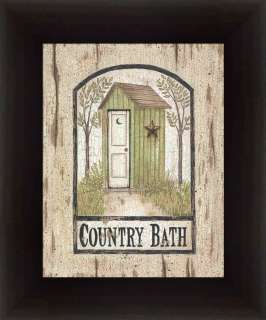 Barn Star Outhouse Country Sign Bathroom Print Framed  