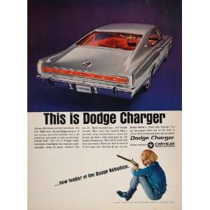  1966 Print Ad Silver Dodge Charger Muscle Car Fastback 