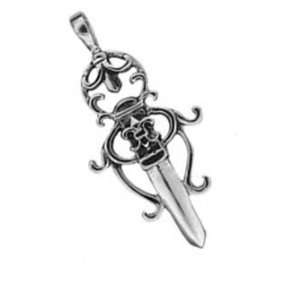   Steel Biker Pendant   Sword Design (Chain Not Included) Jewelry