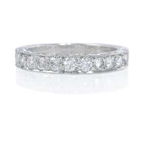    Diamond Antique Style 18k White Gold Wedding Band Ring Jewelry