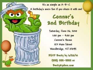 Oscar the Grouch Invitations/Birthday Party Supplies  