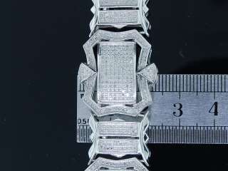 MENS 5.18 CT FULL WHITE 26MM DIAMOND BRACELET BANGLE XL  