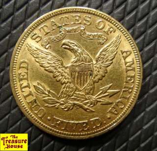 1893 P $5 Liberty Head FIVE D.Half Eagle Solid Gold Coin Rare Nice 