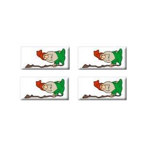  Dwarf Wizard Fantasy   3D Domed Set of 4 Stickers 